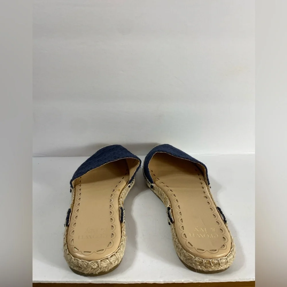 Crown & Ivy Women's Navy Espadrille Shoes size 7.5